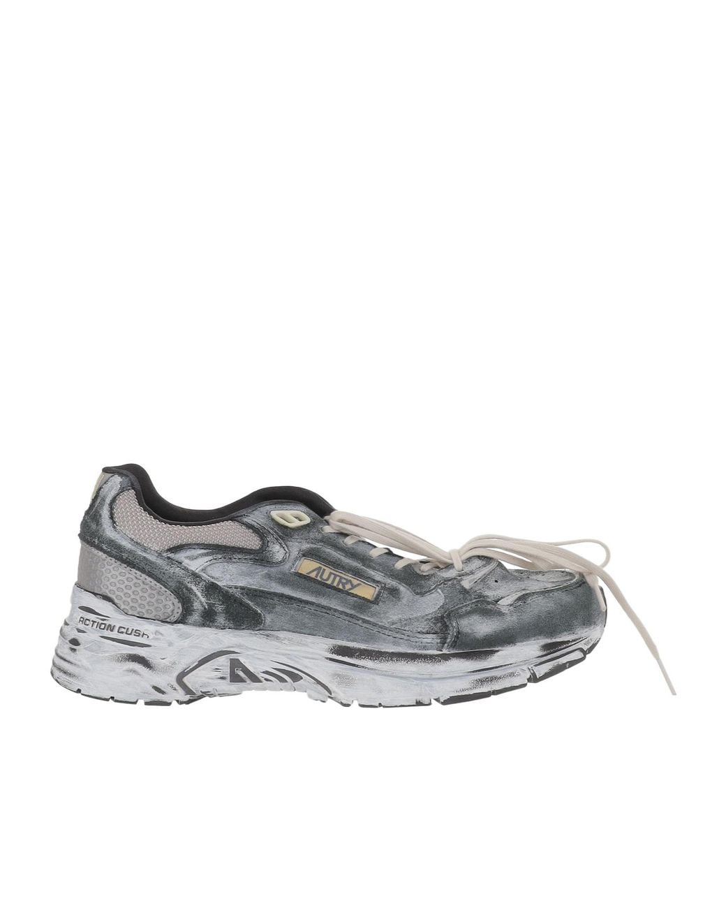 Autry Gray Distressed Sneakers for men