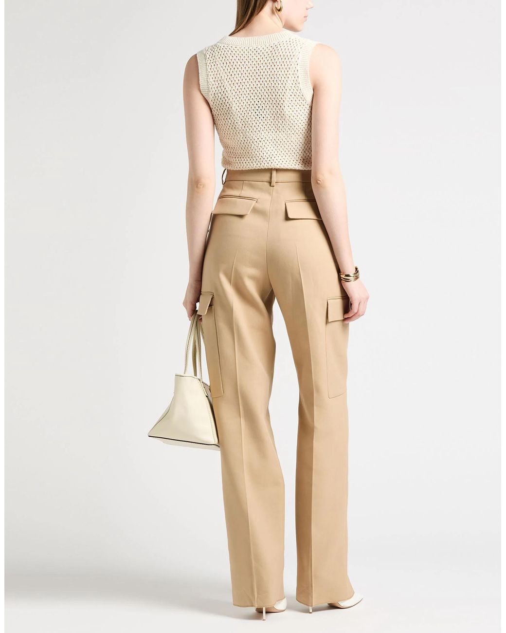 Sportmax Natural Solid Color Cargo Pants