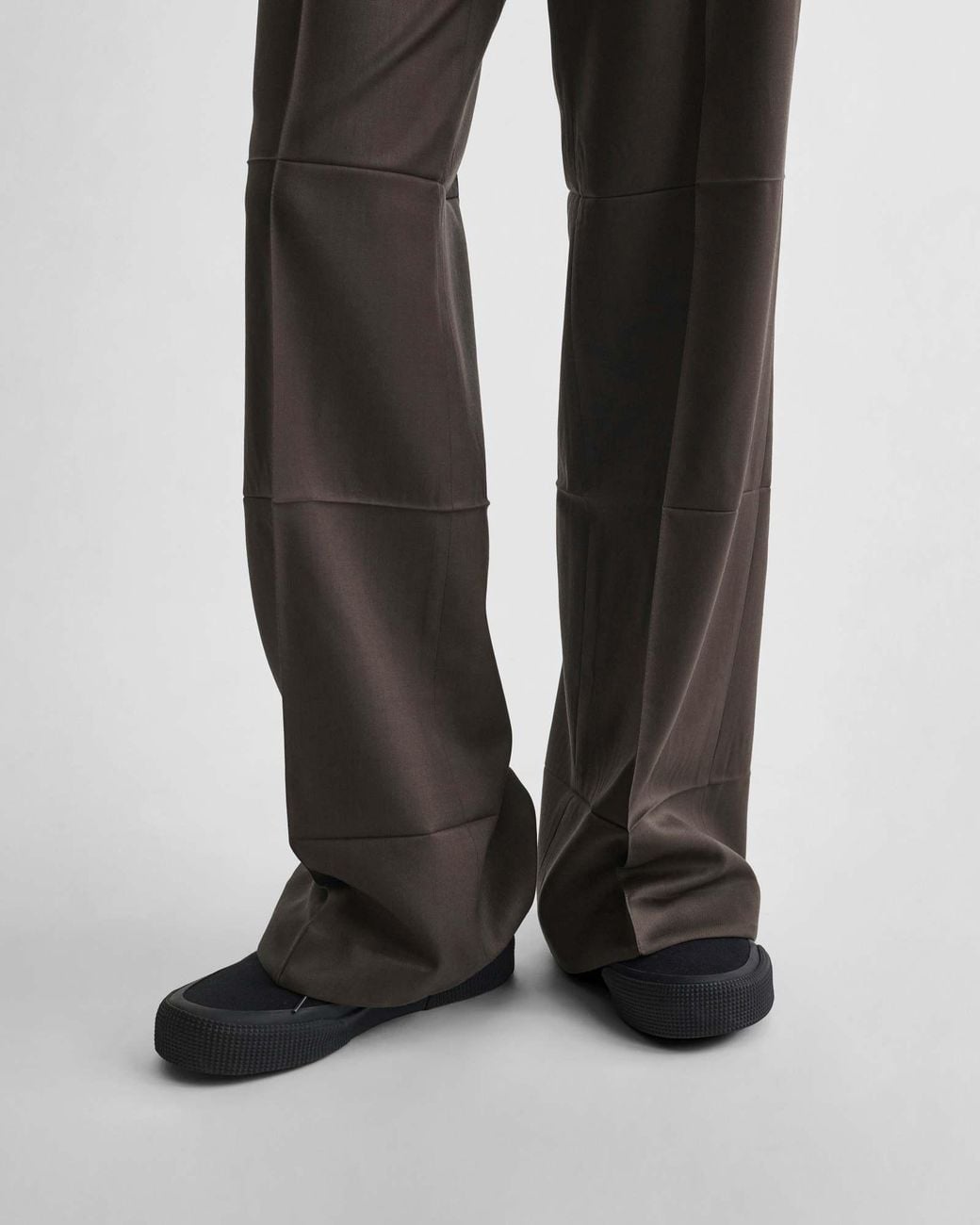 Phoebe Philo Gray Pleated Slim-Fit Trousers
