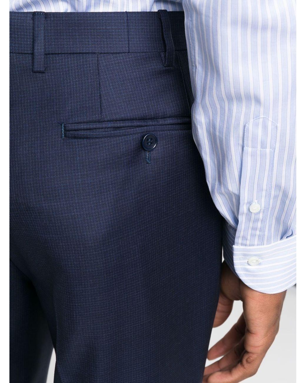 Canali Blue Single-Breasted Wool Suit for men