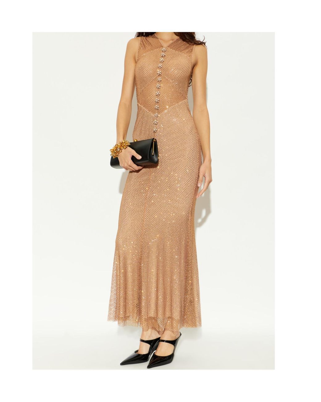 Self-Portrait Natural Sleeveless Dress