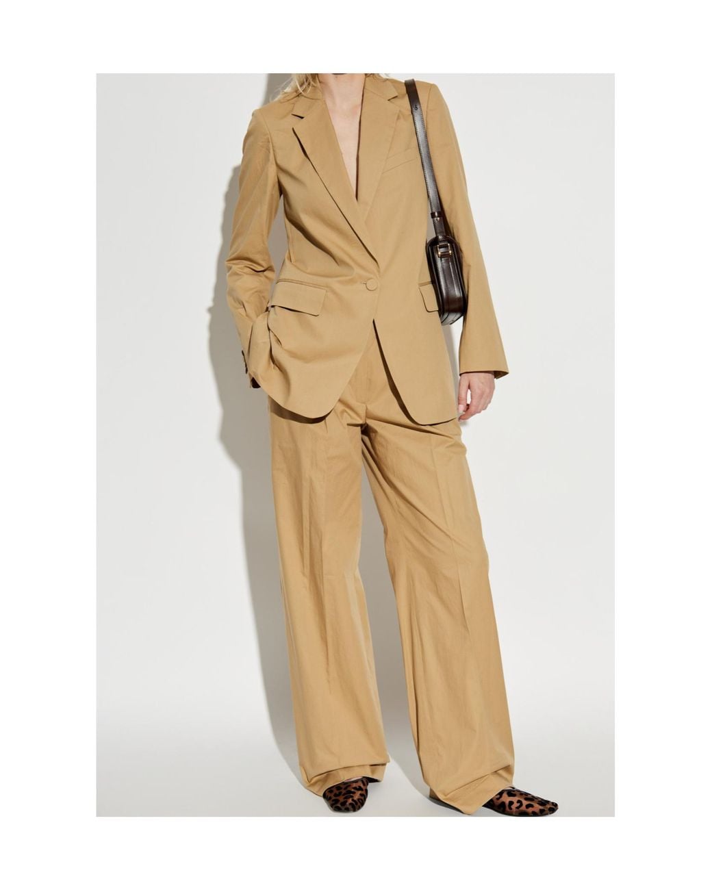 Dries Van Noten Natural Straight-Leg Tailored Trousers