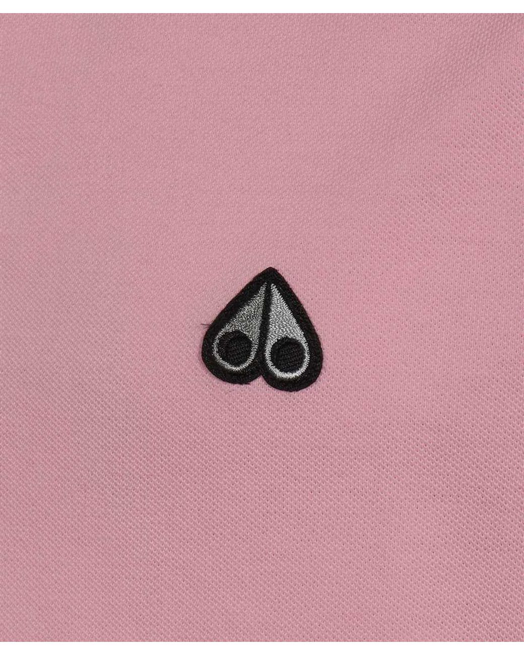 Moose Knuckles Pink Logo Polo Shirt for men