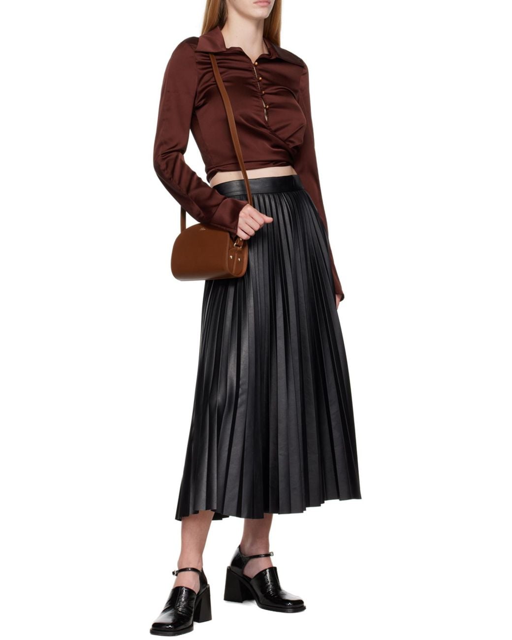 A.P.C. Brown Demi Lune Mini Crossbody Bag