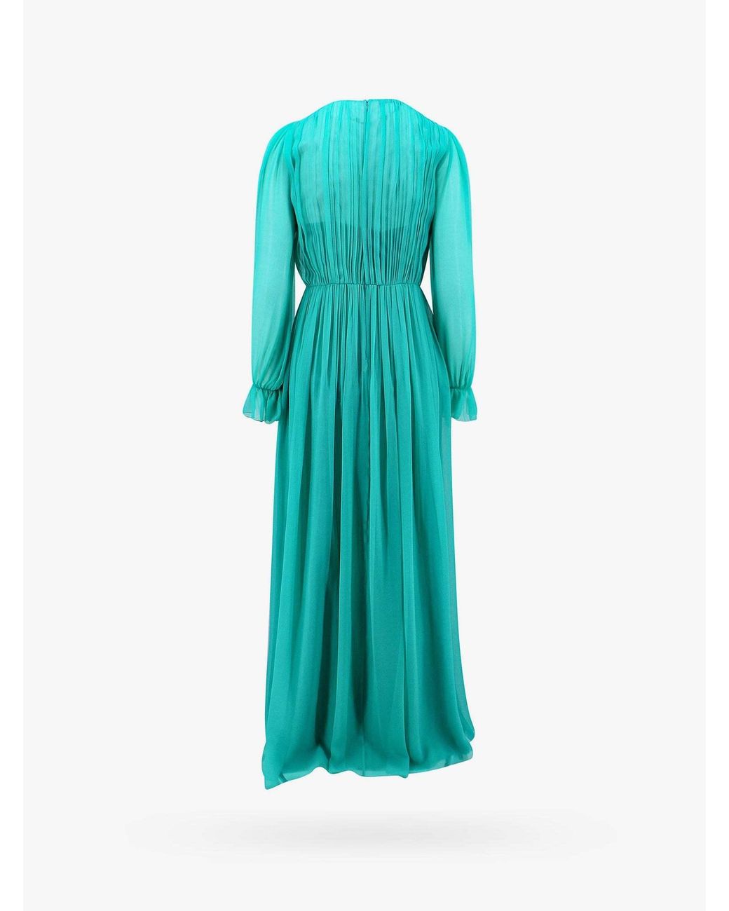 Alberta Ferretti Green Long-Sleeve Maxi Dress