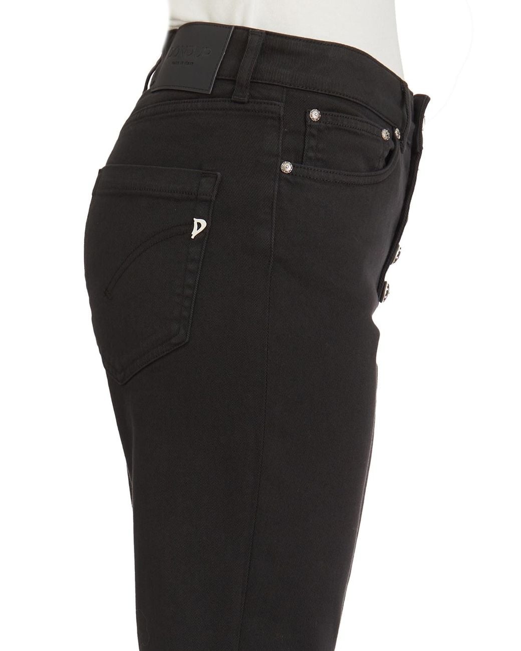 Dondup Black Jeans With Jeweled Button Detail