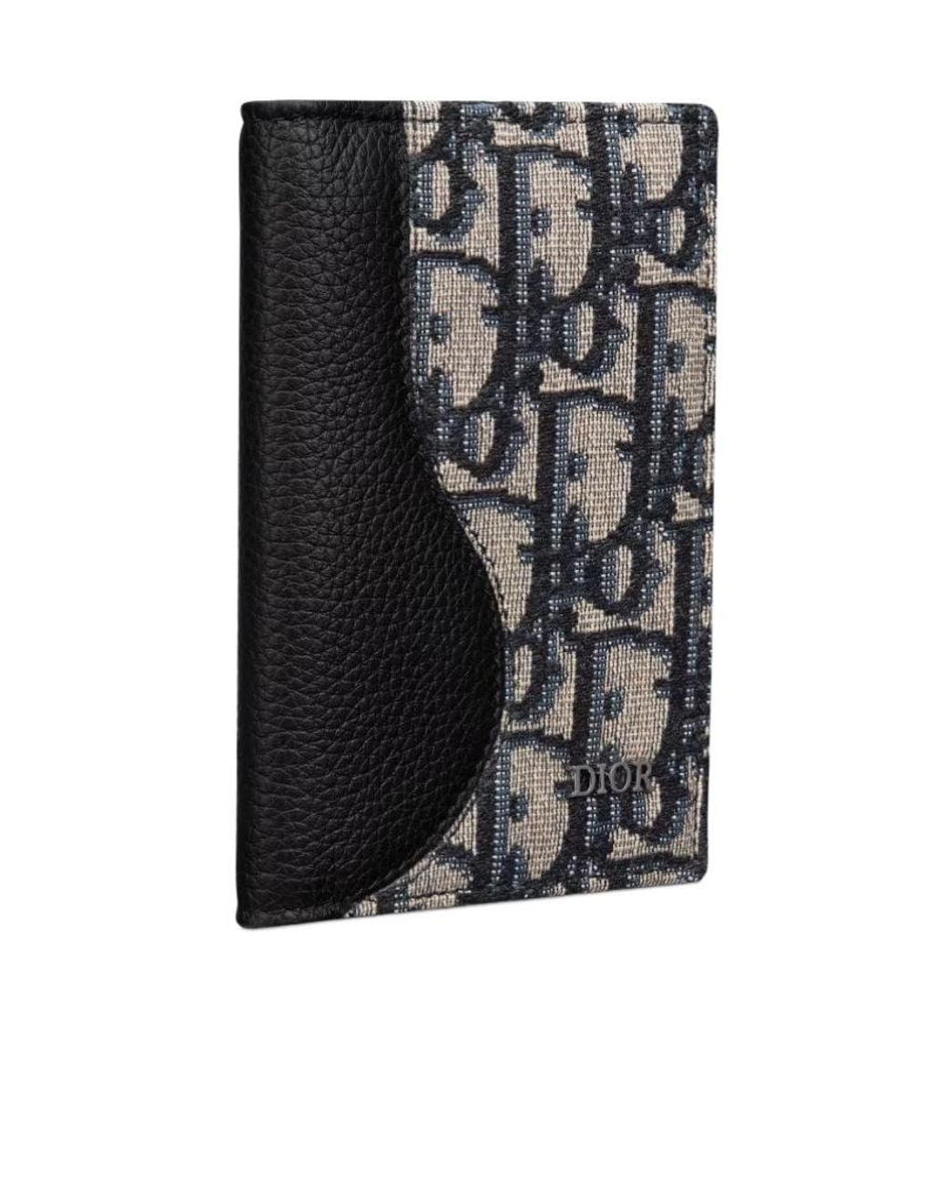 Dior Black Saddle Bi-Fold Card Holder for men