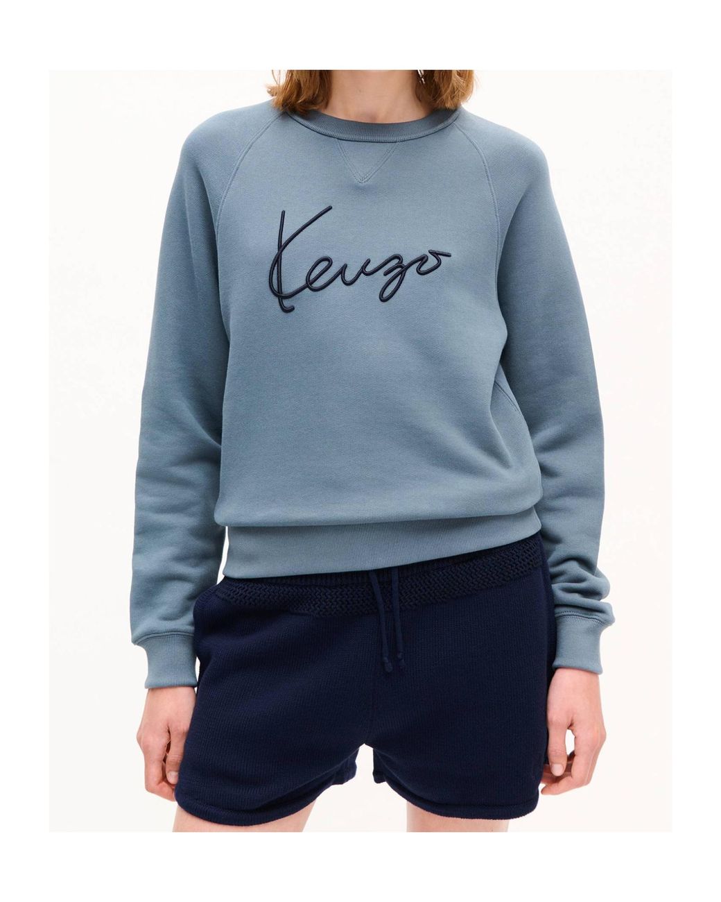 KENZO Blue Signature' Embroidered Sweatshirt