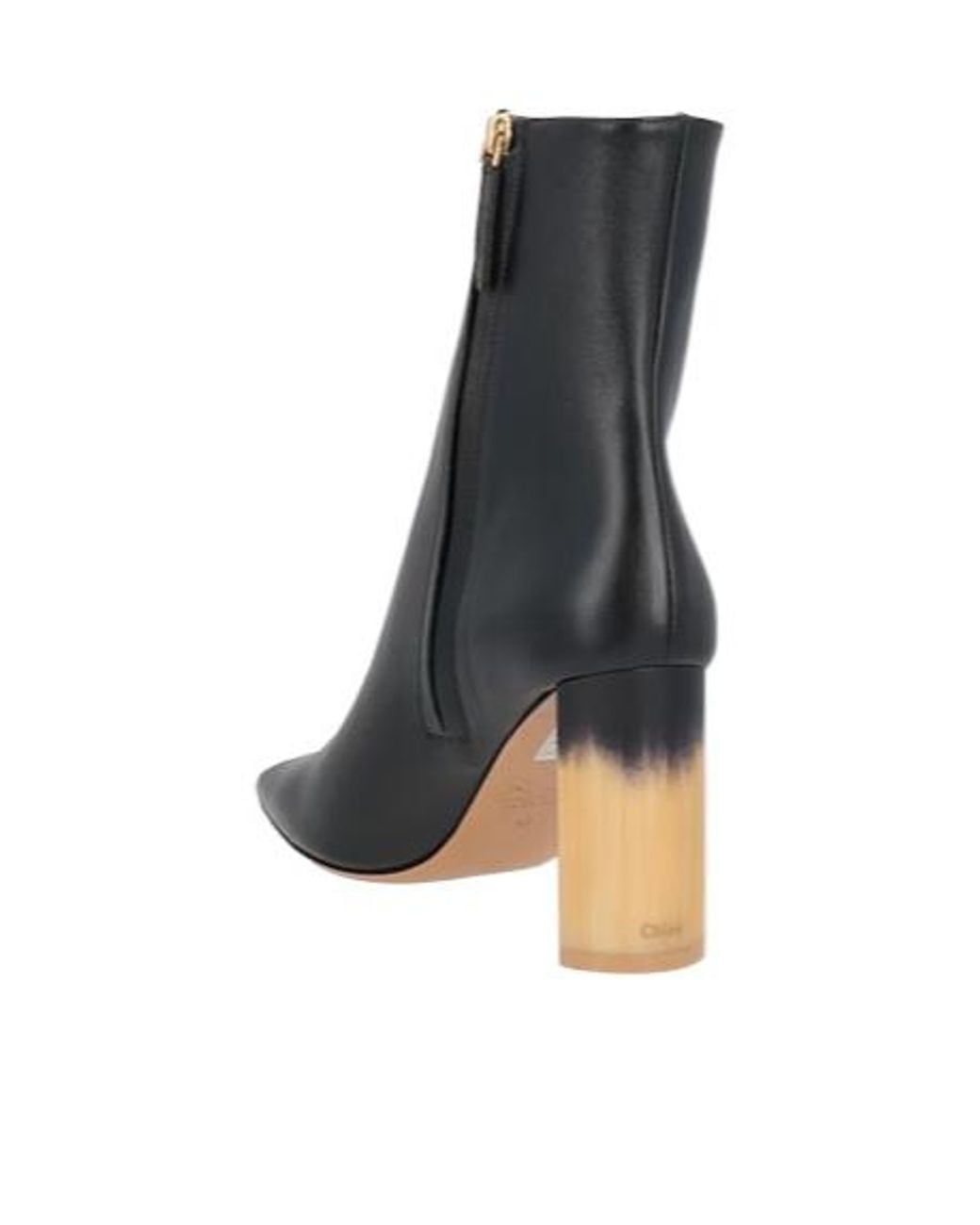Chloé Black Minimal Square-Toe Ankle Boots