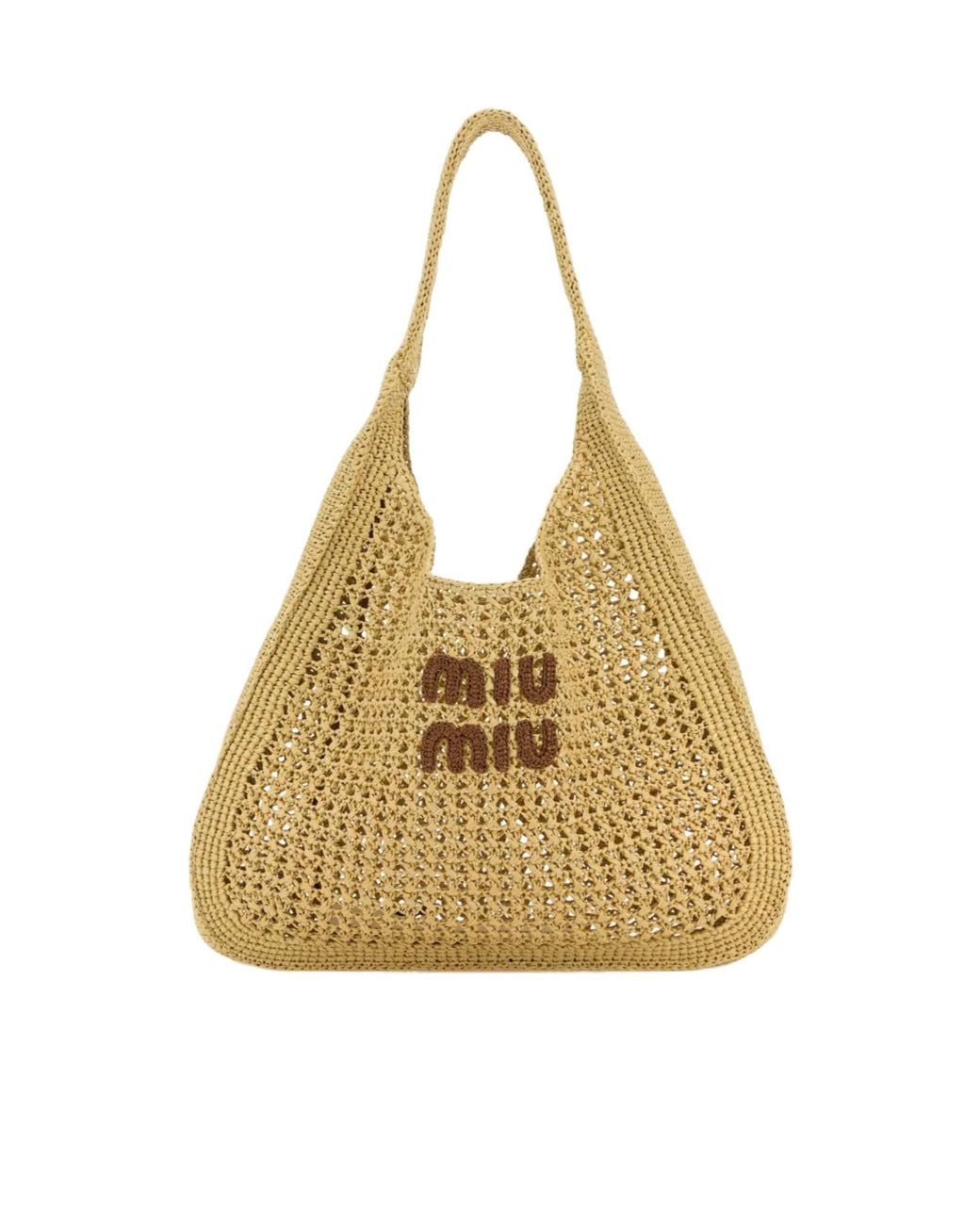 Miu Miu Metallic Logo Appliquéd Top Handle Bag