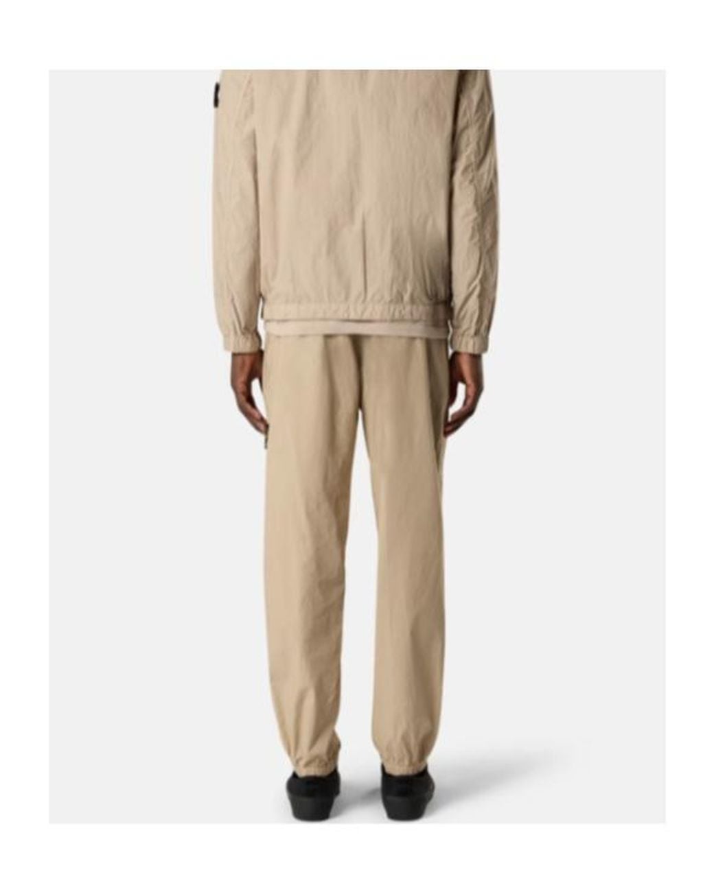 Stone Island Natural Logo Patch Loose-Fit Trousers for men