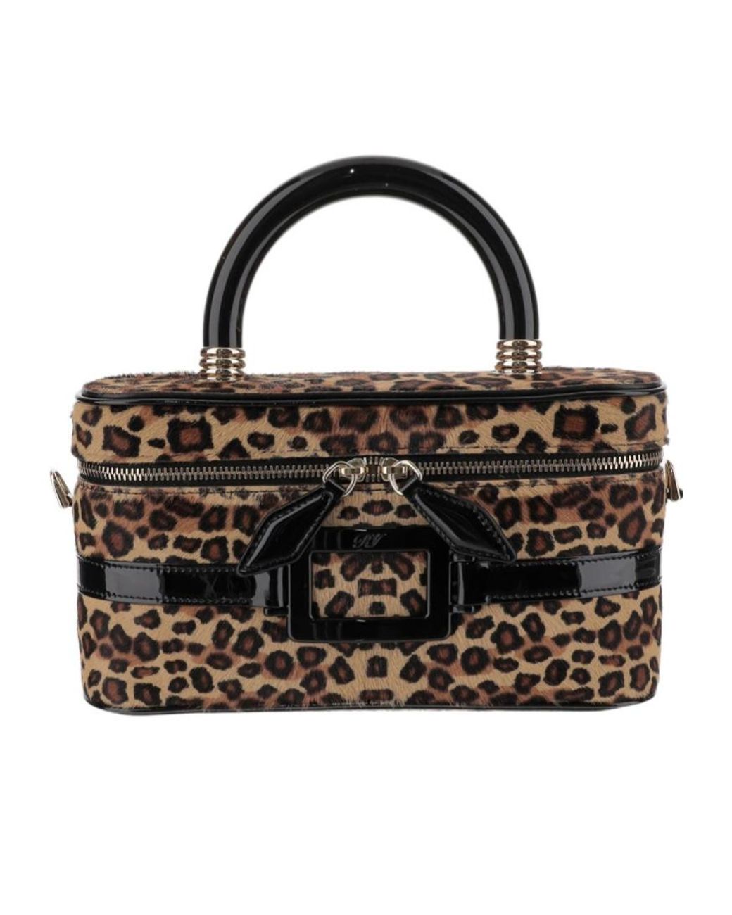 Roger Vivier Black Leopard-Printed Bag