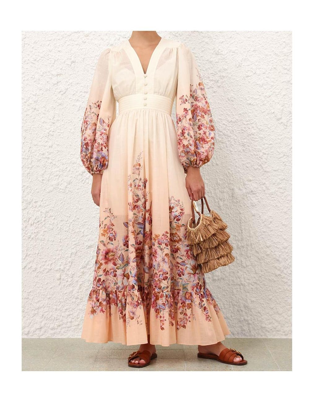 Zimmermann Pink Awaken Plunge Maxi Dress