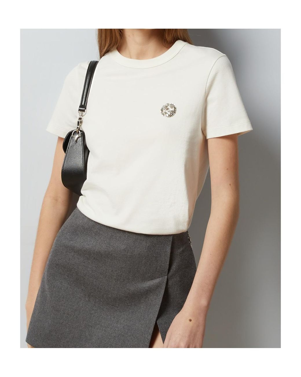 Gucci White Embellished Logo Crewneck T-Shirt
