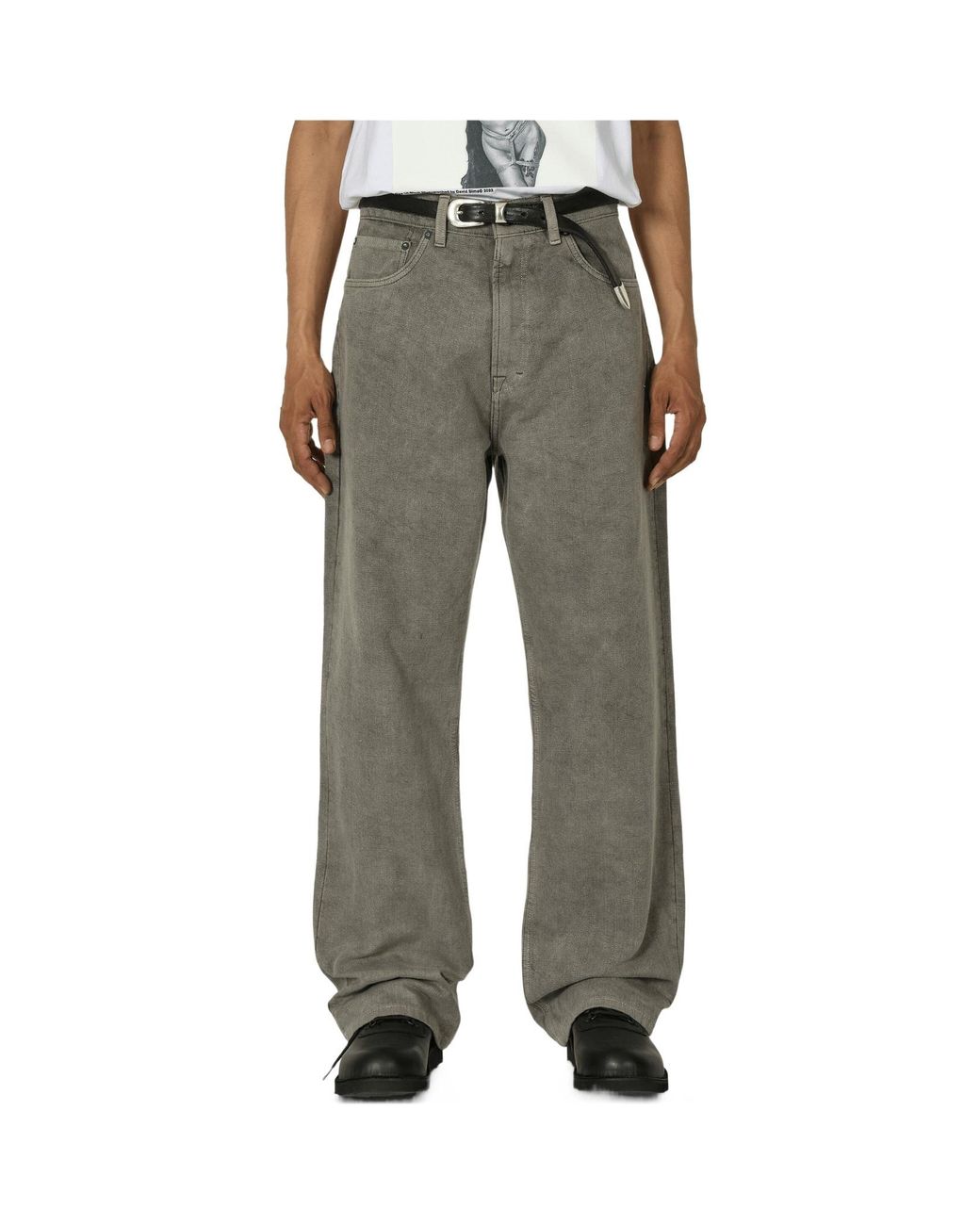 Our Legacy Black Third Cut Logo Patch Straight-Leg Jeans for men