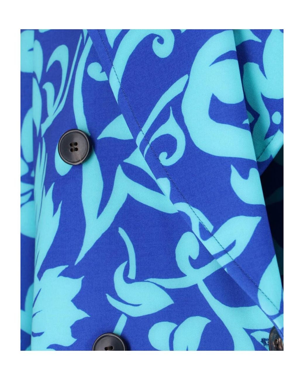 Dries Van Noten Blue Floral Double-Breasted Blazer