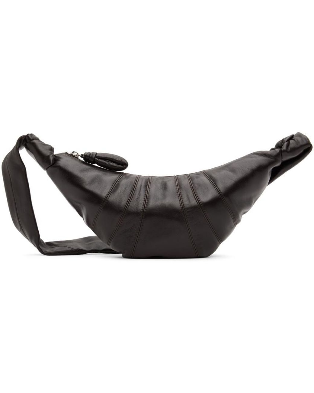 Lemaire Black Small Croissant Knotted Shoulder Bag for men