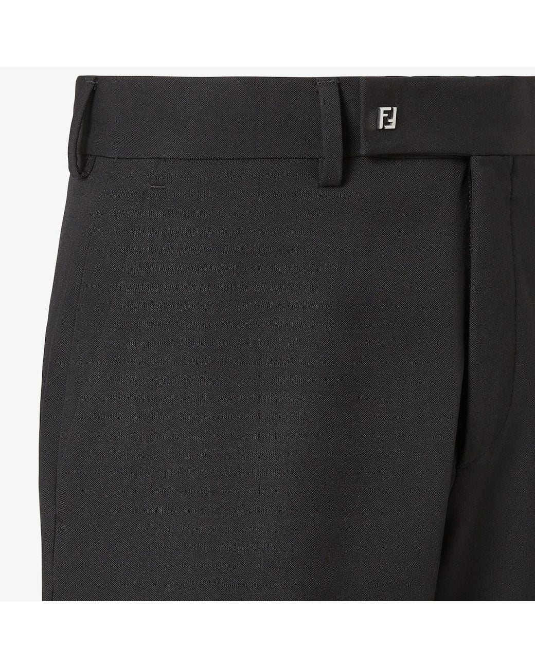 Fendi Black Tailored Straight-Leg Trousers for men