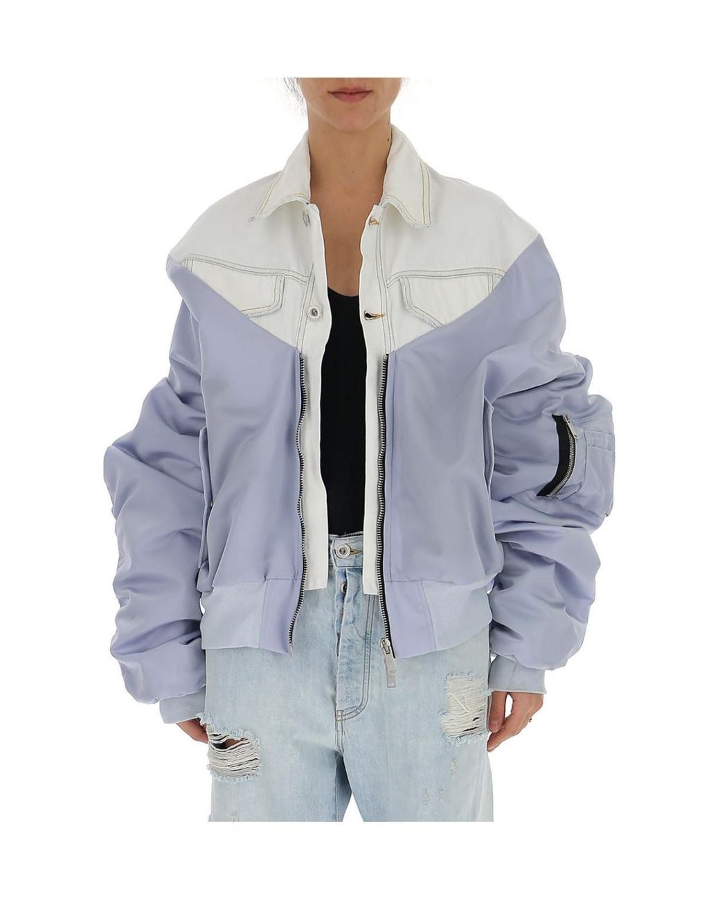 Unravel Project Blue Denim Splicing Casual Jacket