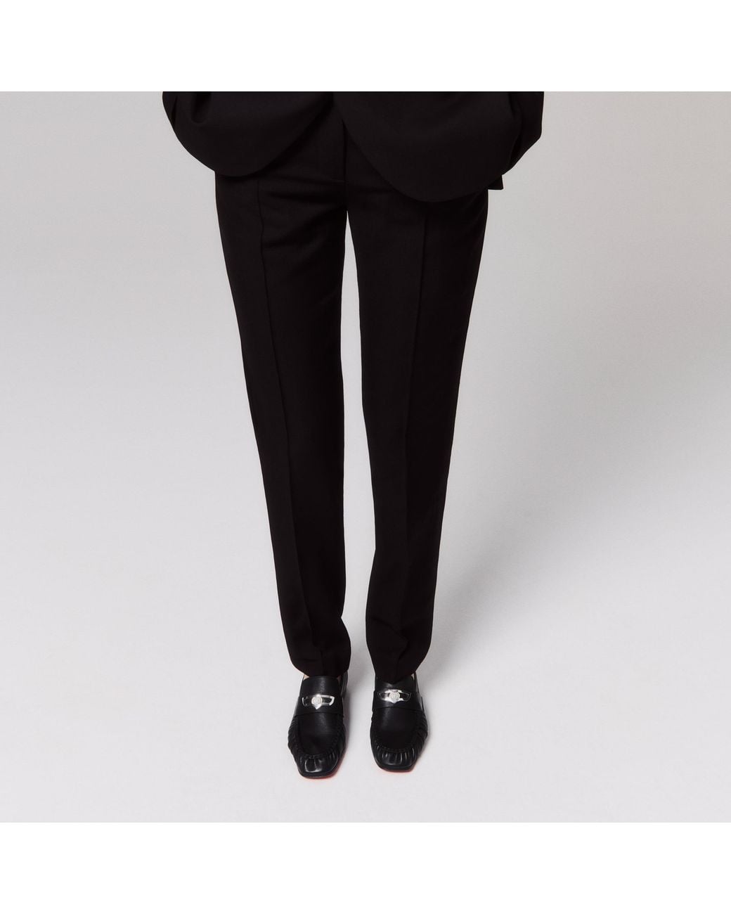 Christian Louboutin Black Ruched Loafers