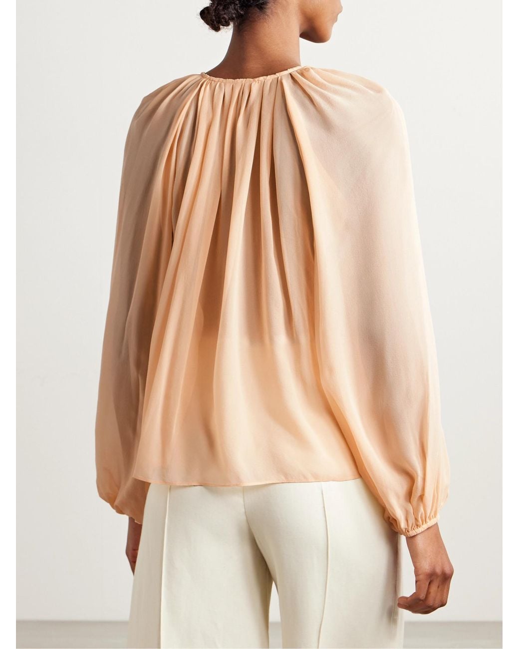 Ulla Johnson Natural Chiffon Long-Sleeve Shirt
