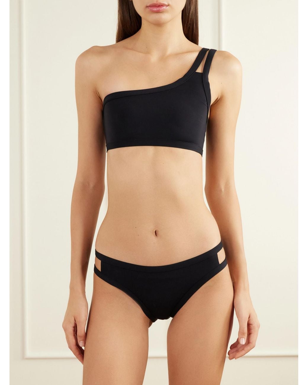 Eres Black One-Shoulder Bikini Top