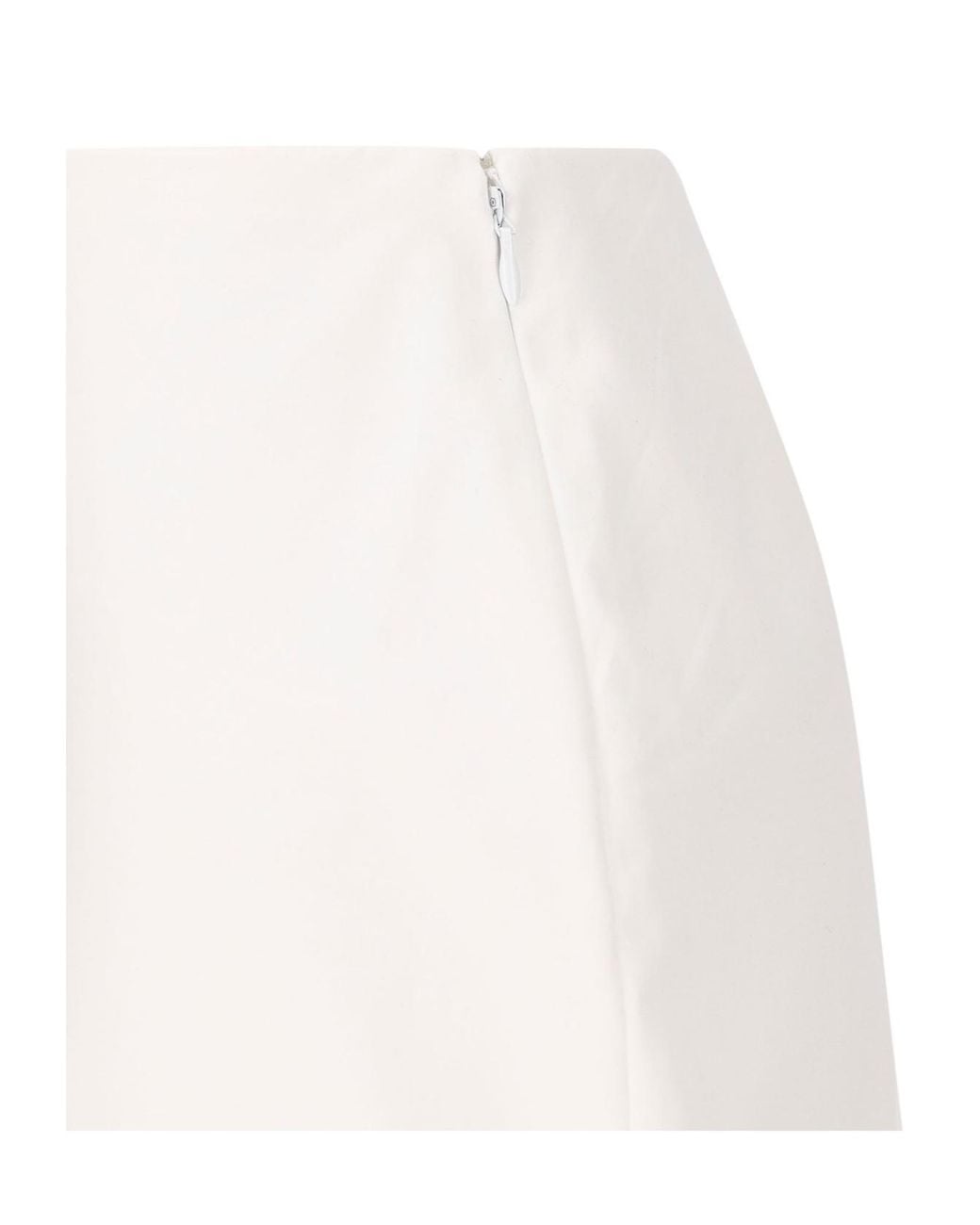Valentino White High Waist Zipper Skirt
