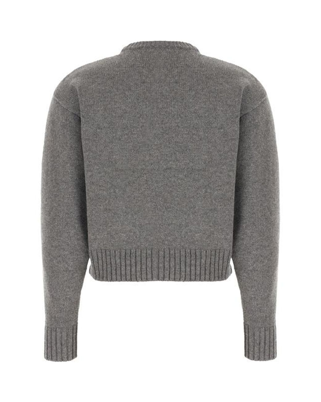 Patou Gray Logo Crew Knitted Sweater