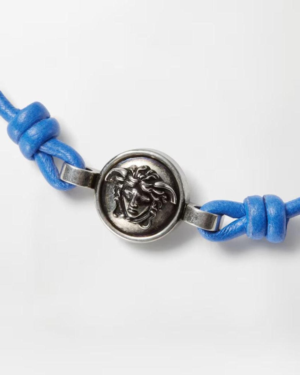 Versace Blue Medusa Leather Bracelet for men
