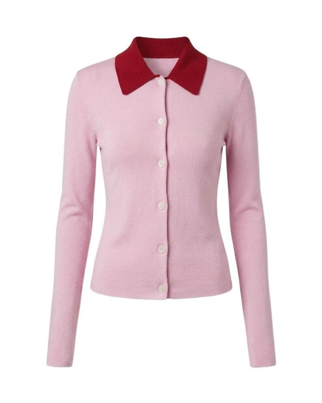 Self-Portrait Pink Buttoned Knitted Cardigan