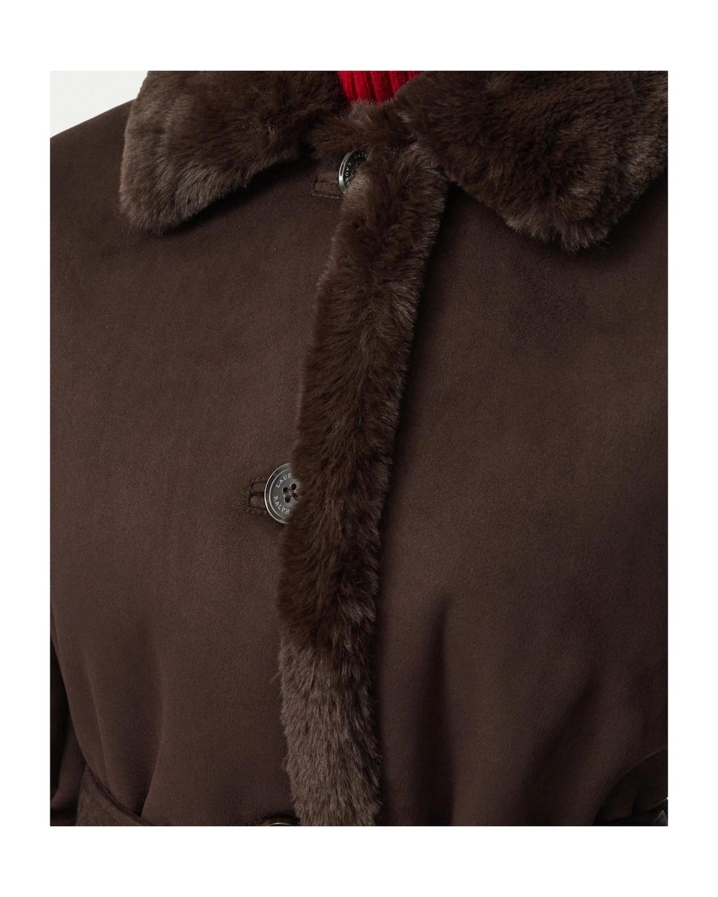 Ralph Lauren Brown Lauren Shea Belted Long Coat