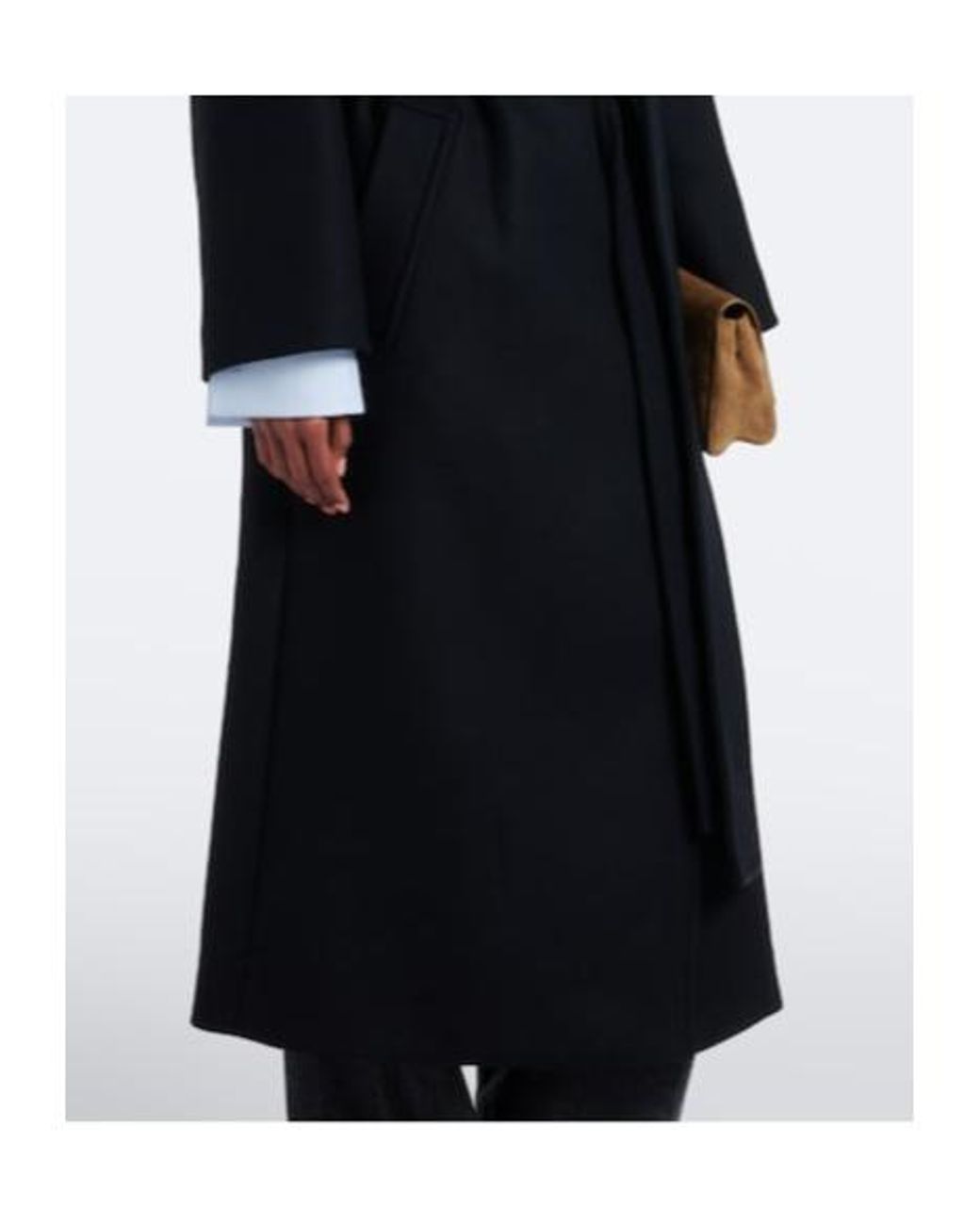 Joseph Black Fiore Wool-Blend Wrap Coat