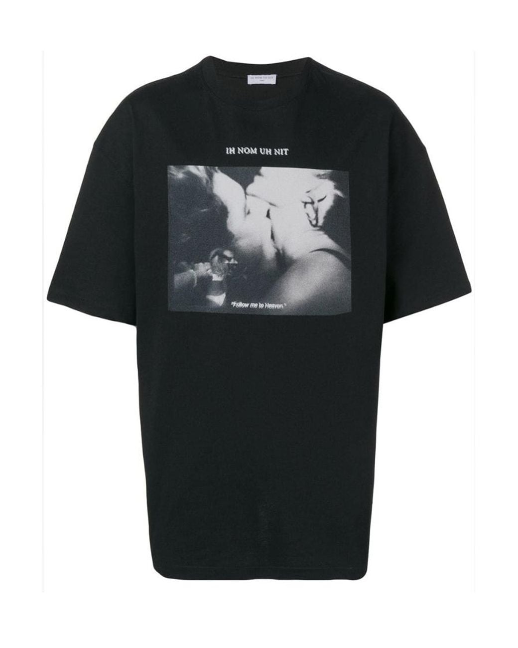 Ih Nom Uh Nit Black Printed Short-Sleeve T-Shirt for men