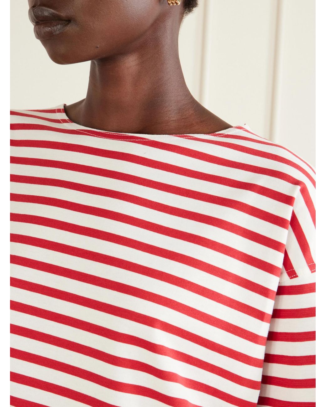 Matteau Red Breton Striped Cotton-Jersey T-Shirt