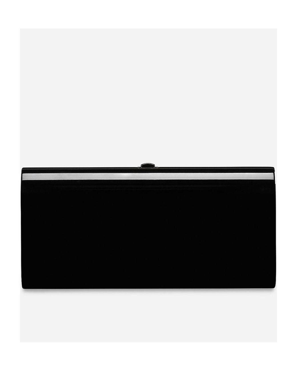 Dolce & Gabbana Black Logo Embossed Box Clutch Bag
