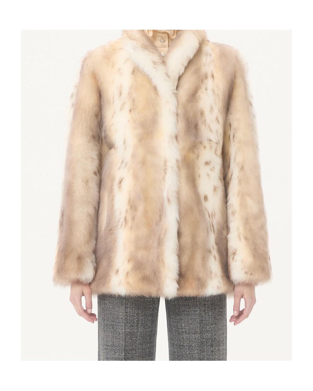 Valentino Natural Hook Closure Long-Sleeved Coat