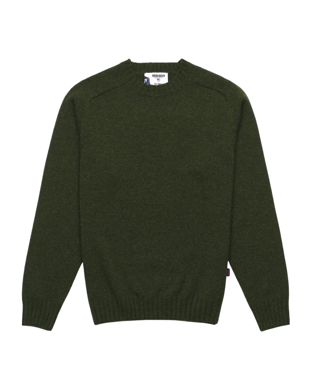 Sebago Green Ribbed-Hem Knitted Jumper for men