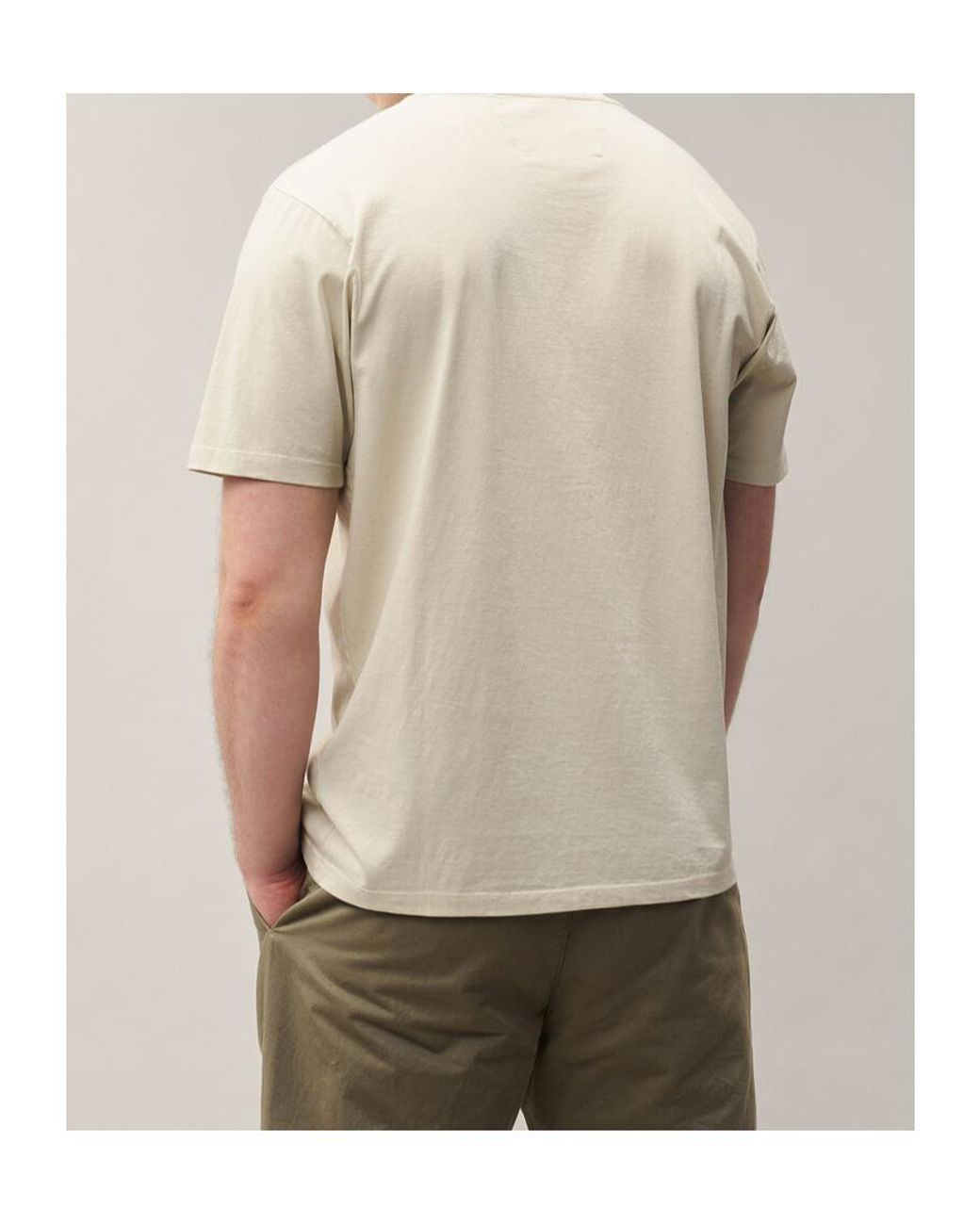 C P Company White Script Logo T-Shirt for men