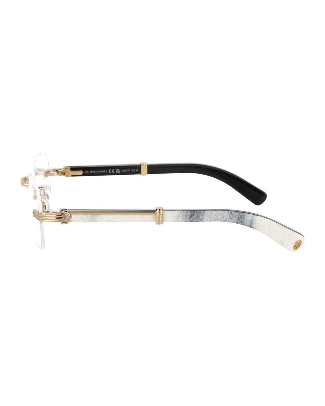 Cartier White Rectangular Frame Glasses for men