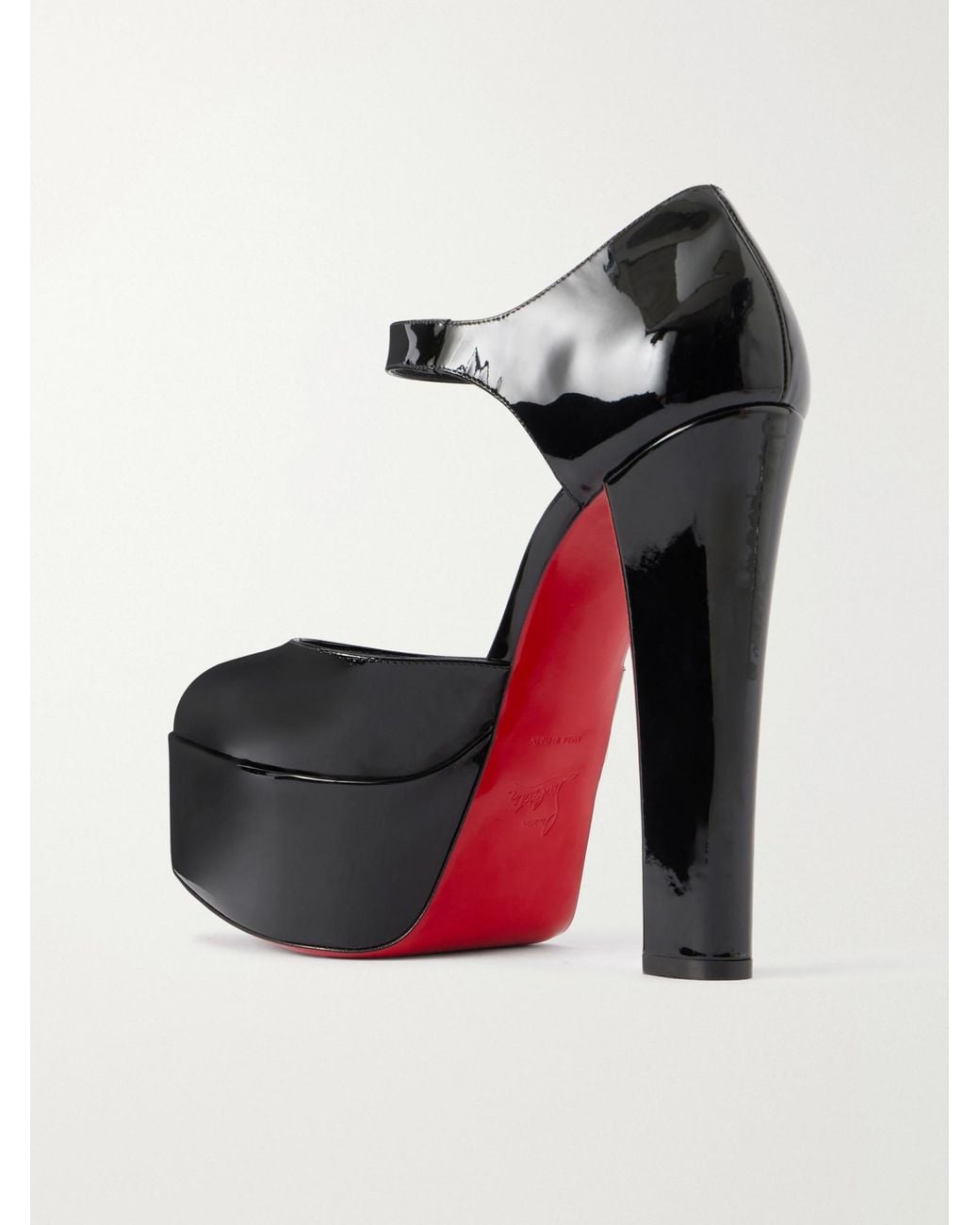 Christian Louboutin Black Patent-Leather Mary Jane Pumps