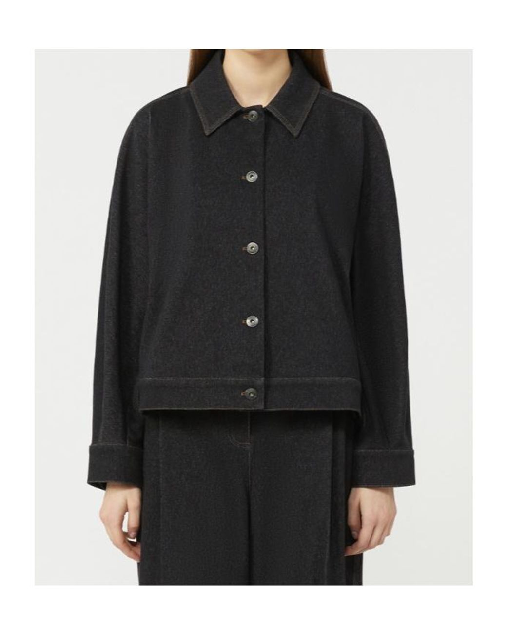 Max Mara Black Nettare Button-Up Denim Jacket