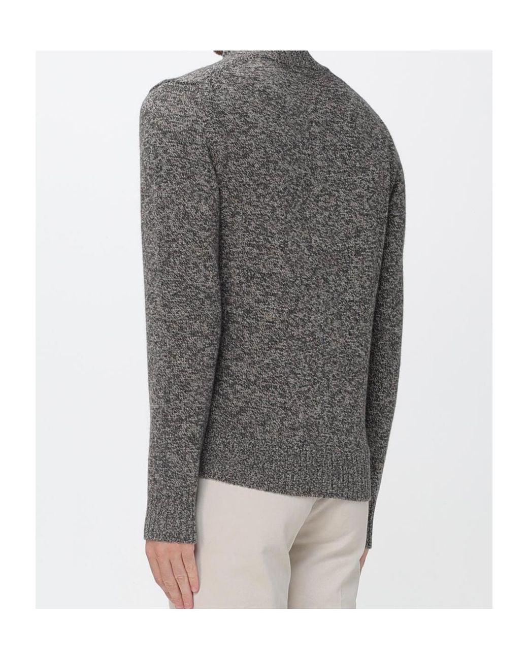 Zanone Gray High-Neck Cardigan for men