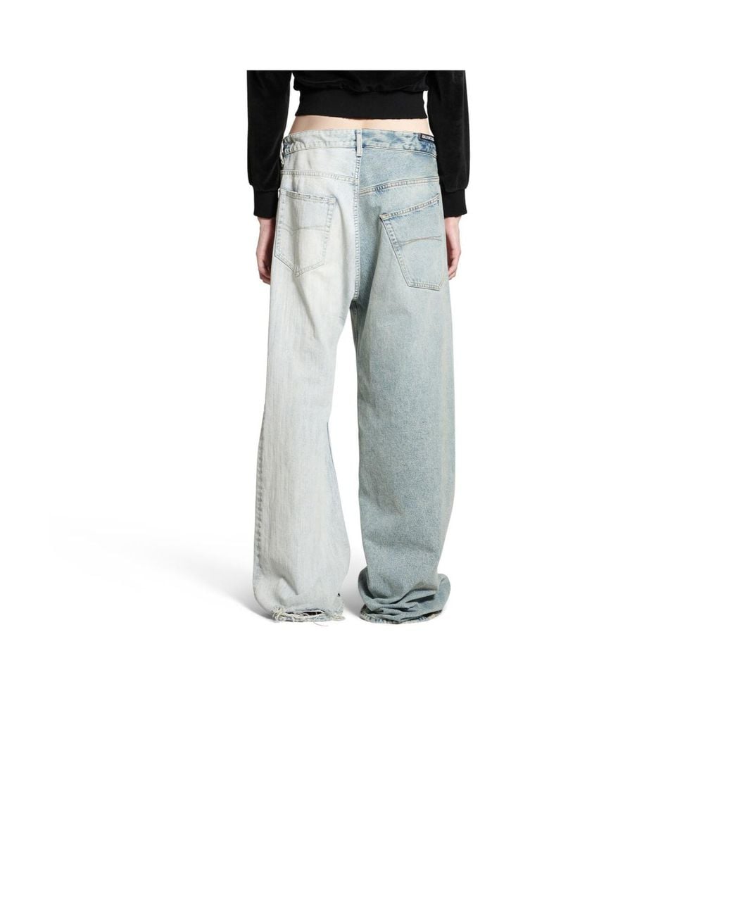 Balenciaga Blue Fifty-Fifty Jeans for men