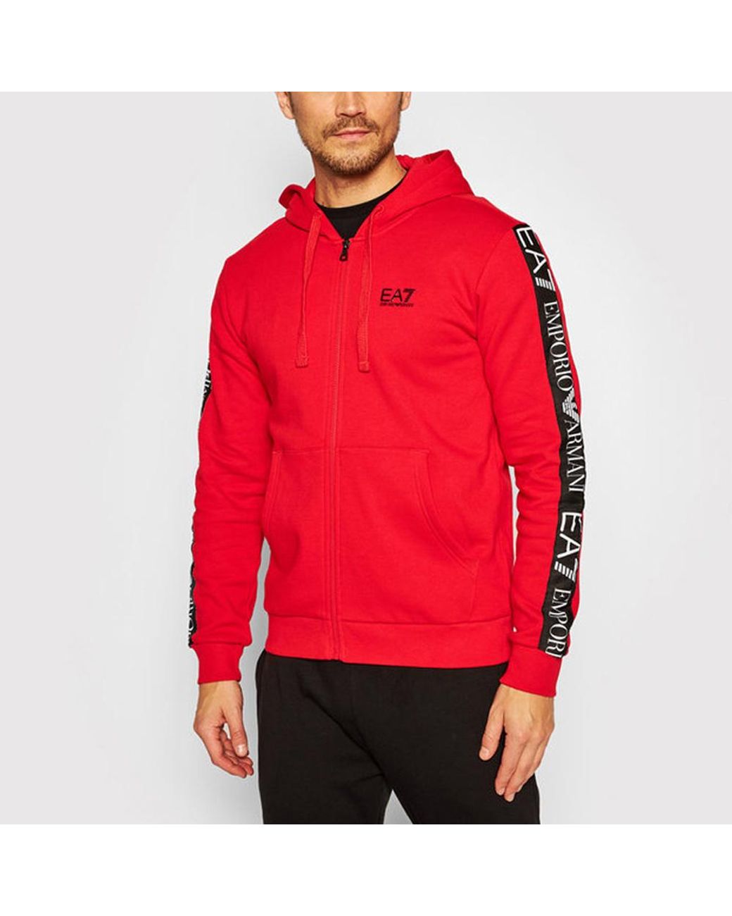 EA7 Red Logo And Hat Casual Jacket for men