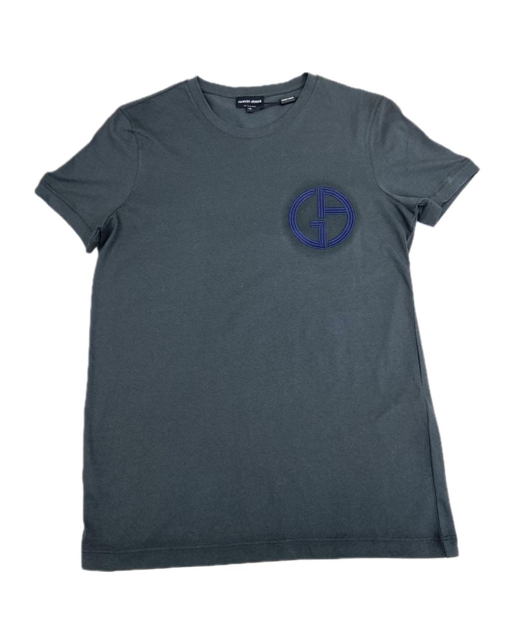 Giorgio Armani Blue Round Neck Short Sleeve T-Shirt for men