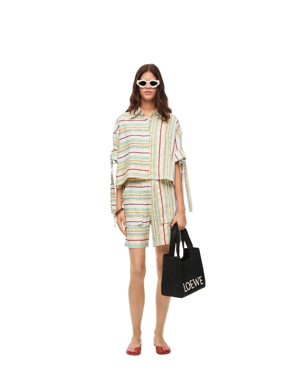 Loewe Green Stripe Workwear Shorts