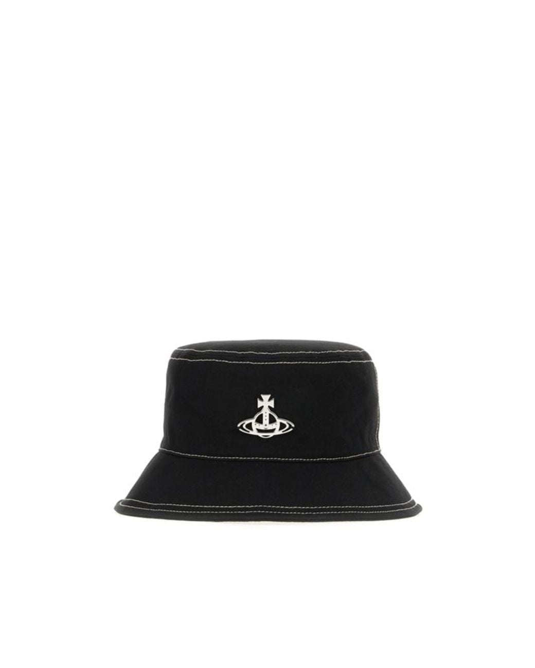 Vivienne Westwood Black Orb Contrast-Stitch Bucket Hat for men