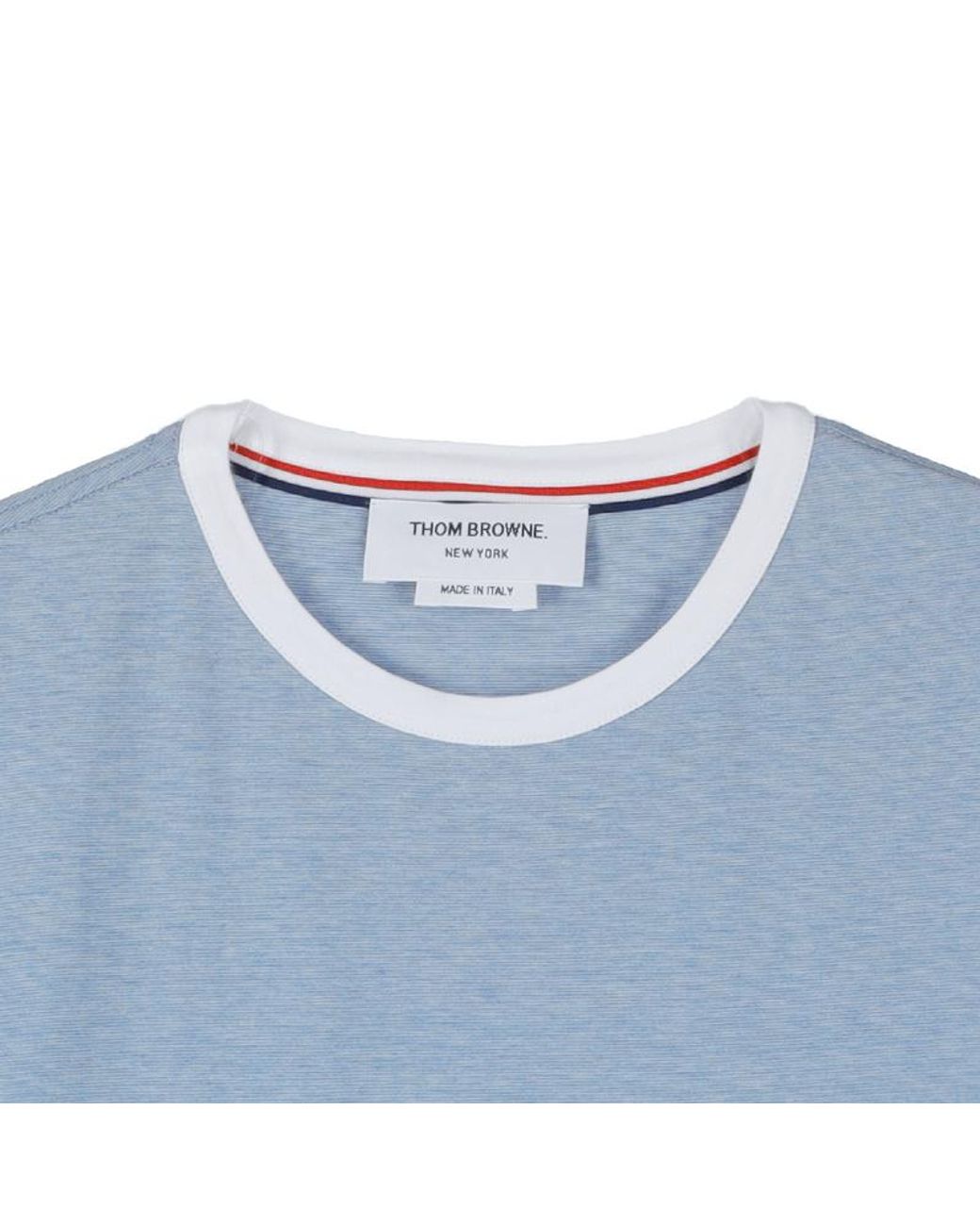 Thom Browne Blue Logo Patch Crewneck T-Shirt