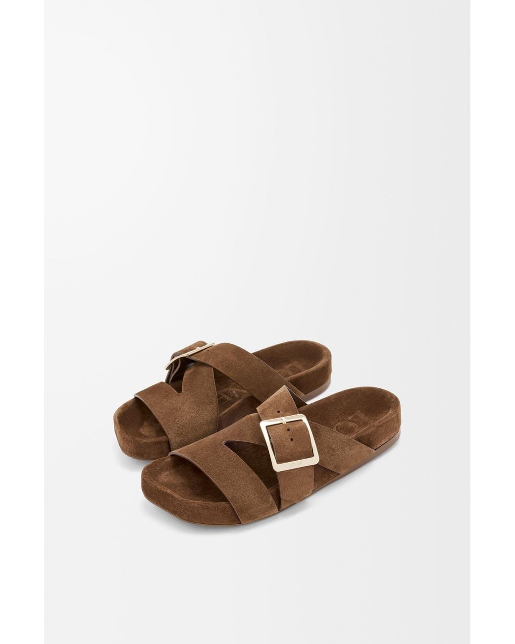 Loewe Brown Ease Buckle Slides