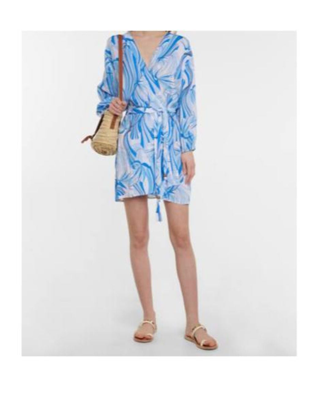 Melissa Odabash Blue Bethany Printed Minidress